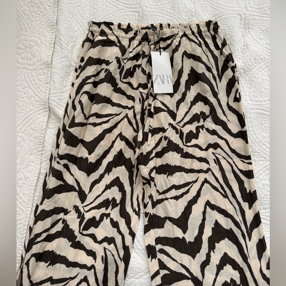 Zara zebra print pants NWT size Small